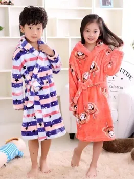 

Fashion Children Bathrobes Boys Girls Robe Children Bathrobes Carol Fleece Winter Robes Suit 6-12years