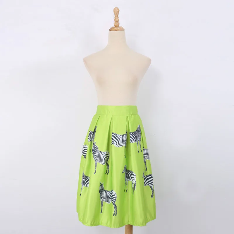Summer Style Fashion Women Skirt Animal Zebra Print Skirt Knee Length