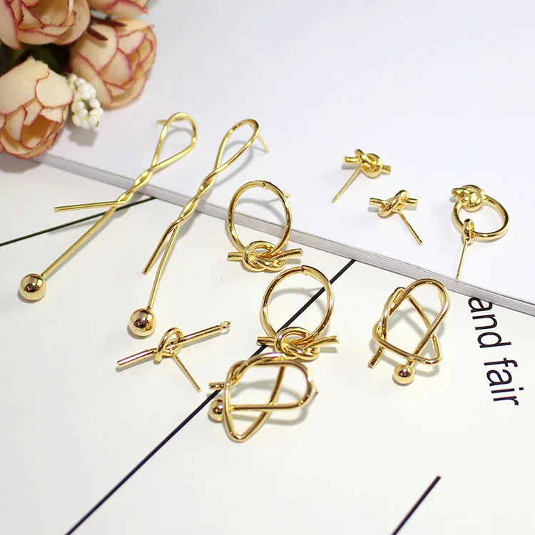 

2PCS Gold Color Brass Bow-knot Stud Earring for Jewelry Earring DIY Earring Making Jewelry Supplies