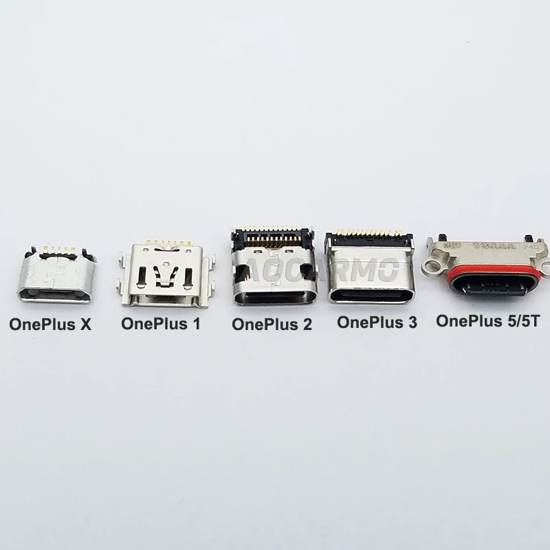 Разъем зарядного порта USB Aocarmo 5 шт./лот док станция для OnePlus One 1 2X3 5T A0001 A2001 A3000 A5000