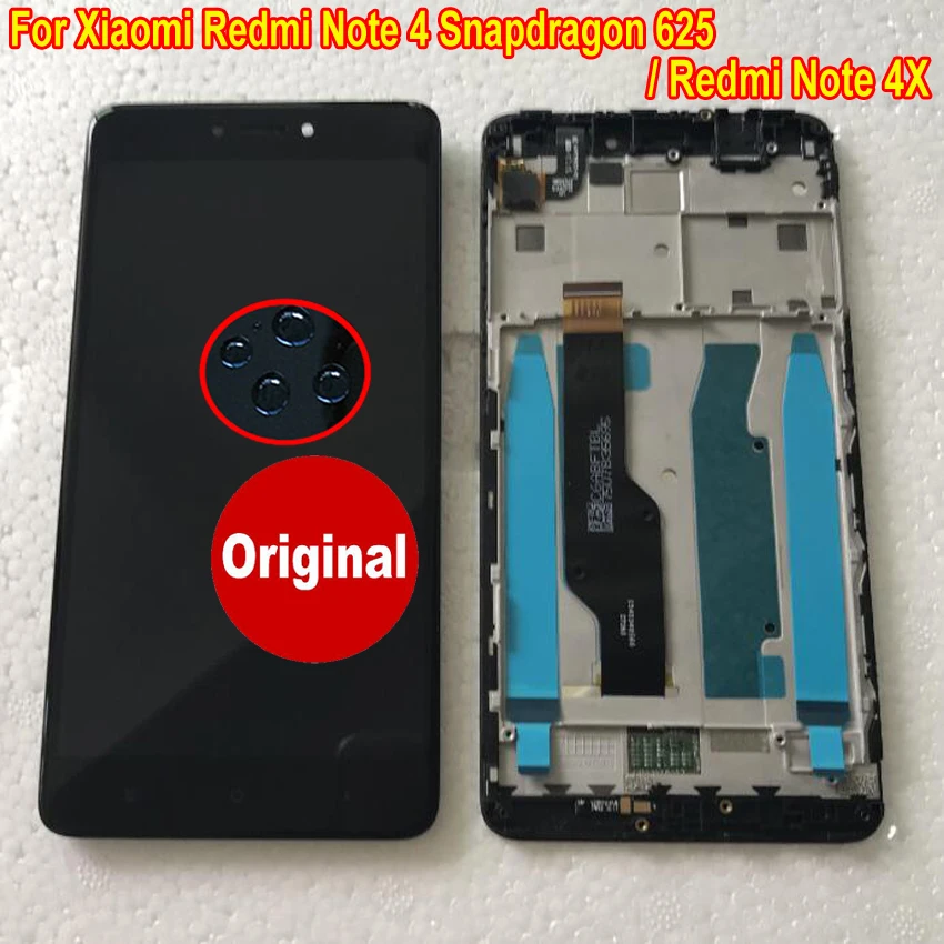 

Original New Sensor For Xiaomi Redmi Note 4X Note 4 Global Version 2.5D LCD Display Touch Screen Digitizer Assembly with Frame