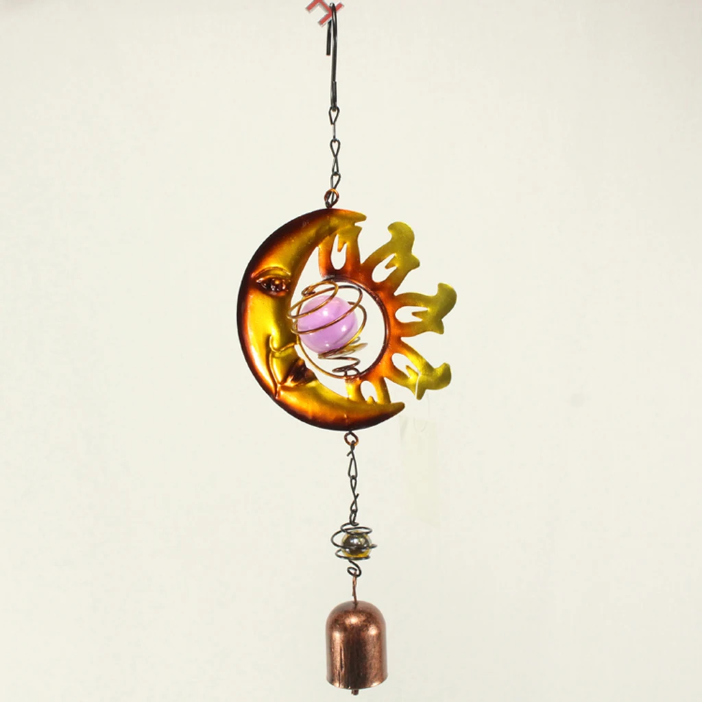 Beautiful Hanging Sun Wind Spinner Wind Chime - Decorative Outdoor 3D Twisting Decors