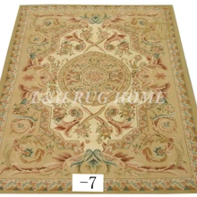 8'x10' Aubusson ковры шерстяные красный дизайн, французский ковер Обюссон, тканый ковер