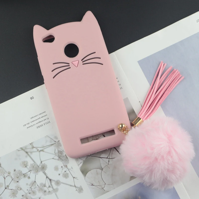 Милый силиконовый чехол с 3D рисунком для Xiaomi Redmi 3S 3 Pro чехол s Япония блестящая борода кошка кошечка с милыми ушками чехол для телефона