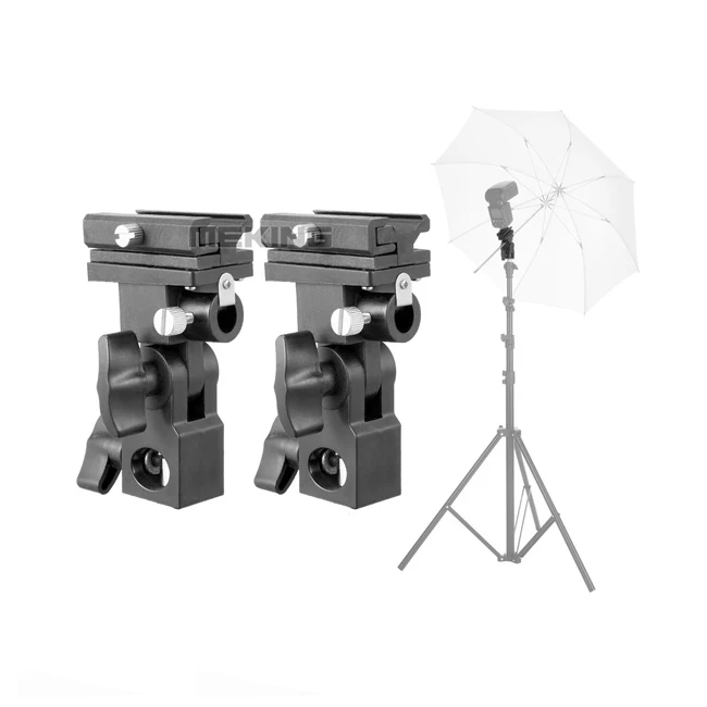 2pcs Meking Flash Hotshoe Adapter Bracket B Umbrella Mount Holder Swivel for Light Stand Speedlite