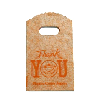 

Orange "Thank You" Design Plastic Bag 9x15cm Cute Boutique Gift Bag With Handle Plastic Shopping Bags And Packaging 100pcs/lot