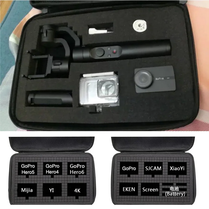 

DIY Travel Bag Storage Box Case for Gopro Hero 7 6 5 4 3 Session fusion Xiaomi Yi 4K SJCAM EKEN H9 SONY Accessories Carrying Bag