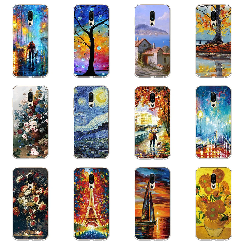 Oil Painting Silicone Phone Case Couqe Fundas For Meizu 15 16 Lite Plus 16X Note 8 Pro 6 7 X8 U10 U20 Shell Soft Cover |