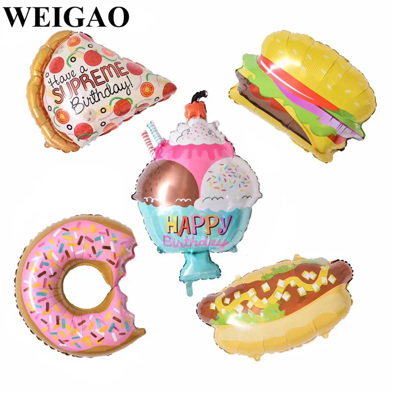 

WEIGAO 1Pcs Birthday Party Balloon Food Ice Cream Donuts Aluminum Foil Balloons Wedding Decoration Baby Shower Party Supplies