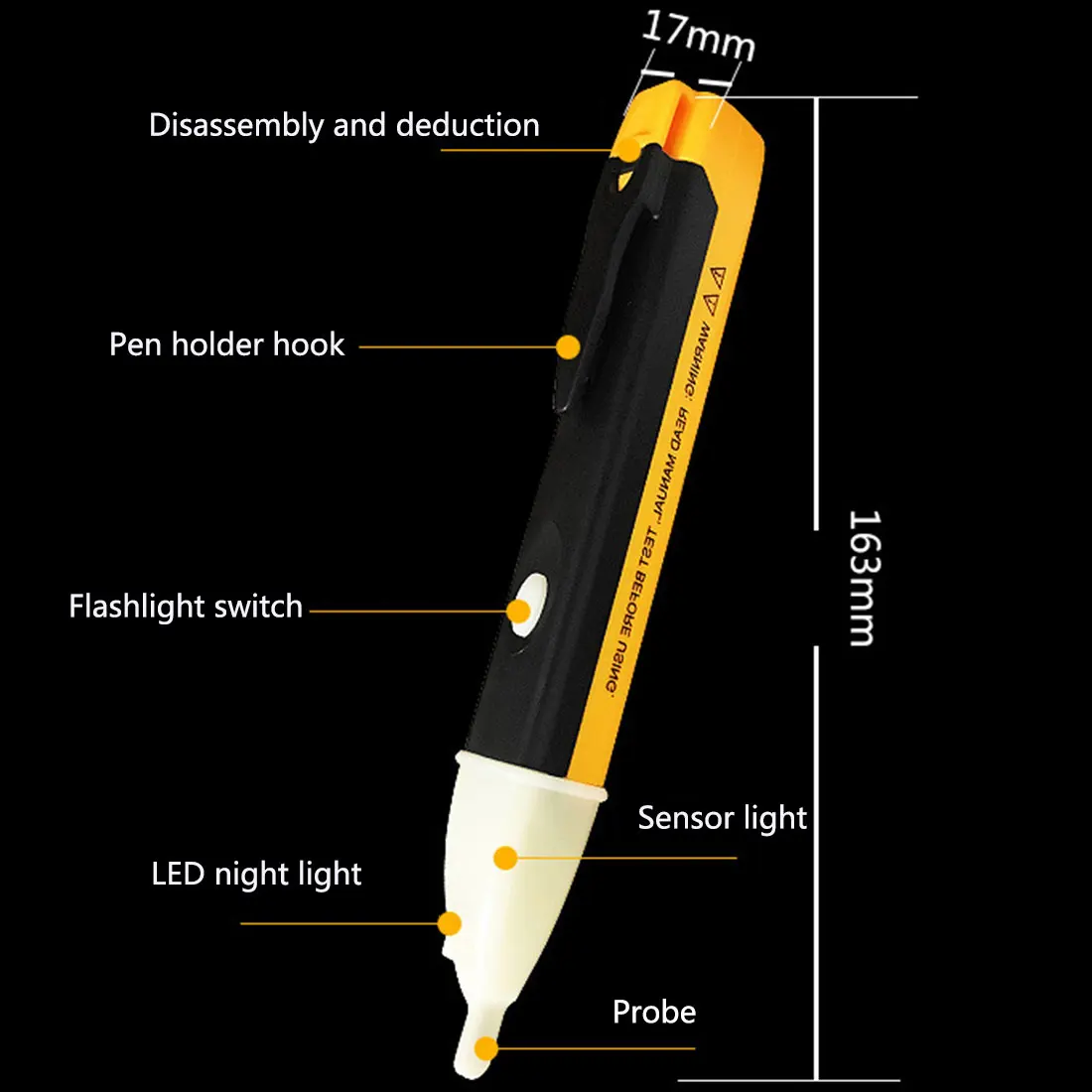 

New Voltage 90-1000V AC Electric Voltage Detector Sensor Tester LED Light Indicator Pen Volt Socket Wall Power Outlet Test Pen
