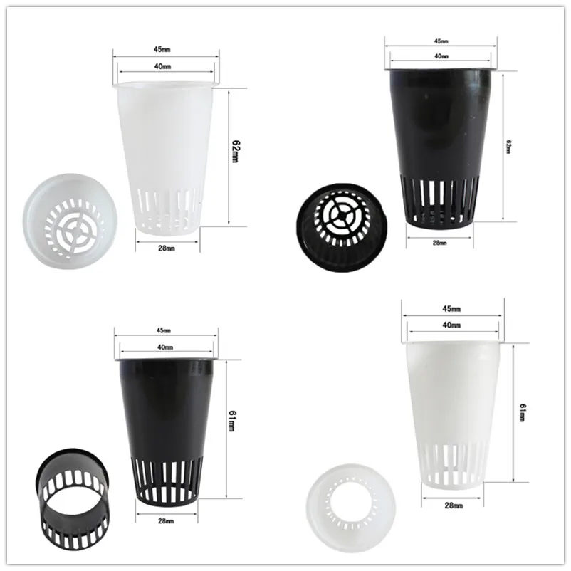 

50Pcs 3 Mesh Pot Net Cup Basket Hydroponic Aeroponic Flower Container Plant Grow Clone Pot Cup Flower Container Nursery Pots
