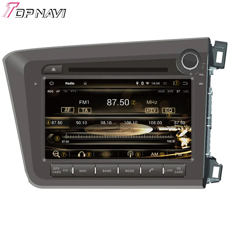 TOPNAVI 8 ''Восьмиядерный 4 Гб ОЗУ Android 6,0 Автомобильный видеоплеер Авто аудио DVD ПК для CIVIC Right Driving 2012-для Honda GPS радио TOPNAVI 8 ''Восьмиядерный 4 Гб ОЗУ Android 6,0 Автомобильный видеоплеер Авто аудио DVD ПК для CIVIC Right Driving 2012-для Honda GPS радио