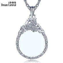 DC1989 New Arrive Women Crystals Neckalce 2x Magnifying Glass Pendant Fashion Beautiful Look 18K Gold Platinum Plated Convenient