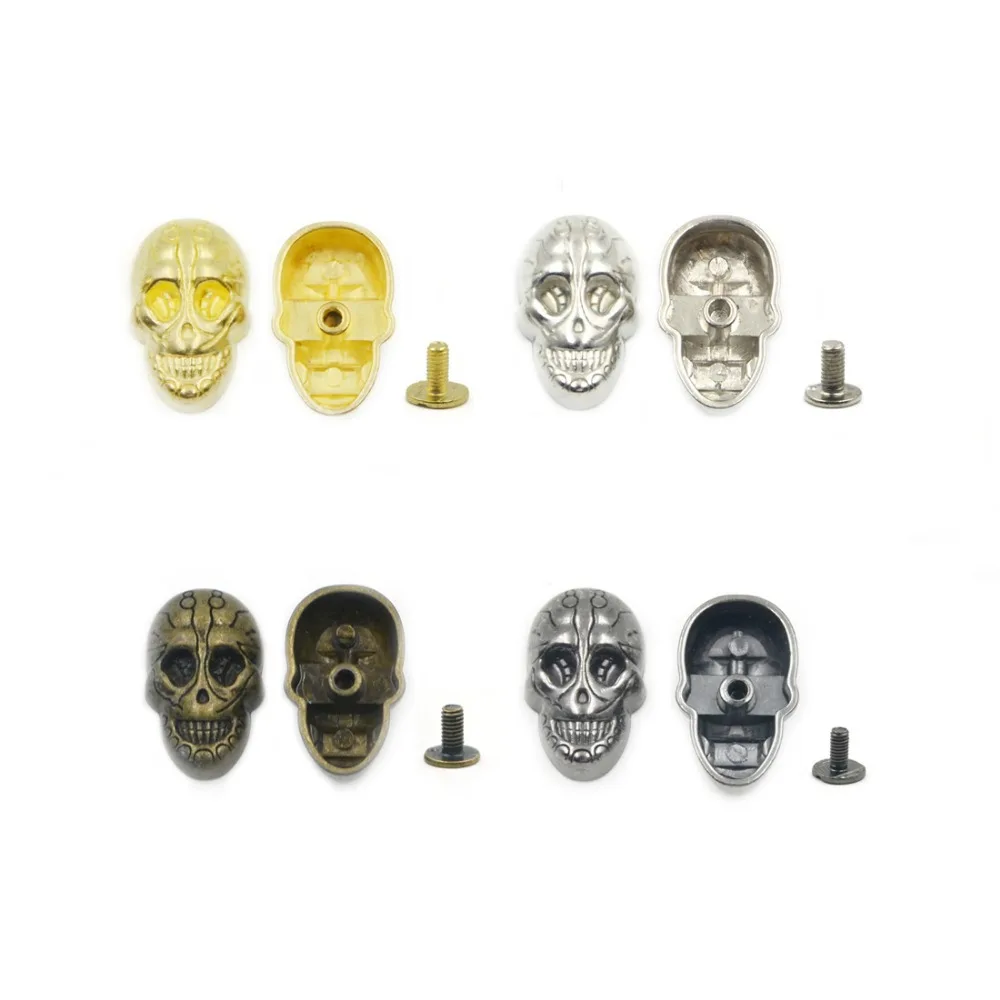 

20pcs 21*15mm Mix 4 Colors Skull Spikes Rivet Studs Nailheads Pick Punk Rock DIY
