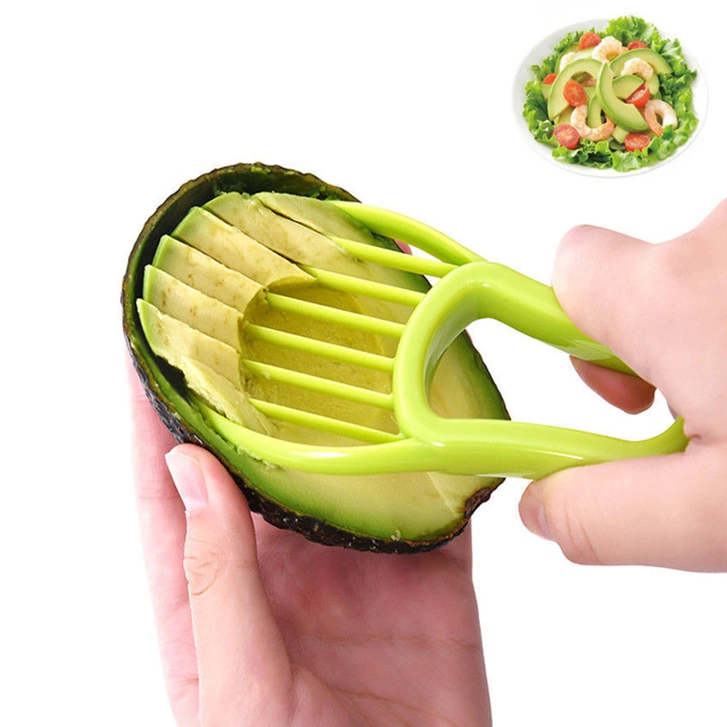 

Multifunctional 3 in 1 Avocado Slicer Butter Fruit Peeler Cutter Kitchen Tools Pulp Separator Plastic Knife Cooking Gadgets