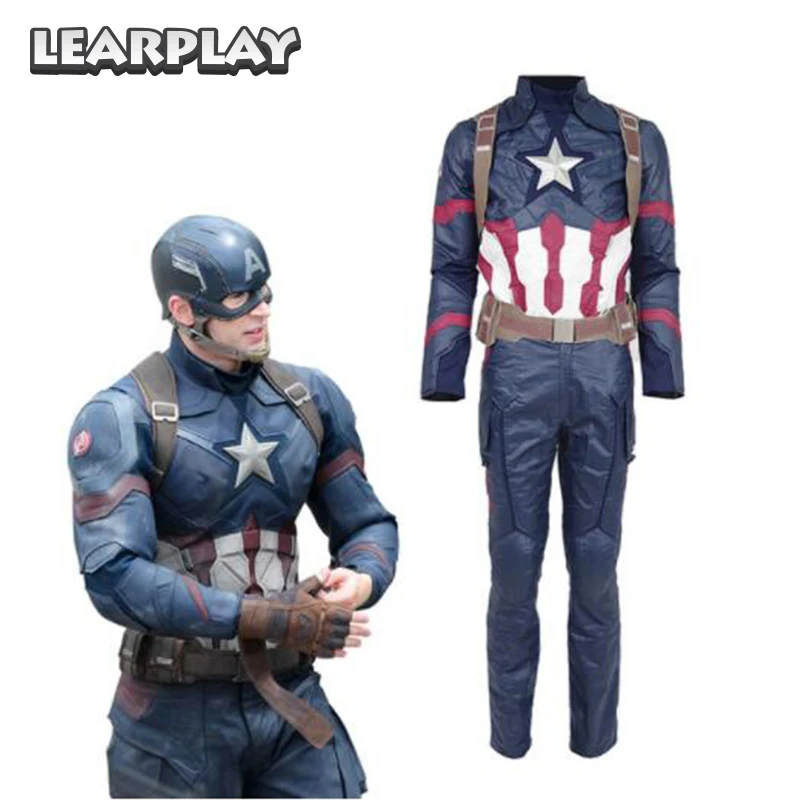 

Captain America Civil War Cosplay Costumes Steve Rogers Battle Suit New Superheo Costumes Halloween outfit Custom Made