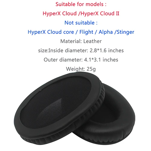 Replacement ear pads for HyperX Cloud / Could II Stinger Flight Ear Cushion Protein Leather Good Quality 1 Pair - Цвет: For Cloud could II