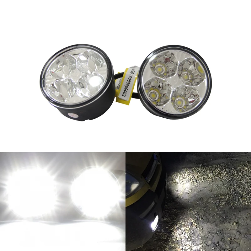 

White Superflux 70MM 2.7Inch Led Car Auto Driving Front Fog Light Assembly Kit Universal Use 7CM Car Round Led Light Car-Styling