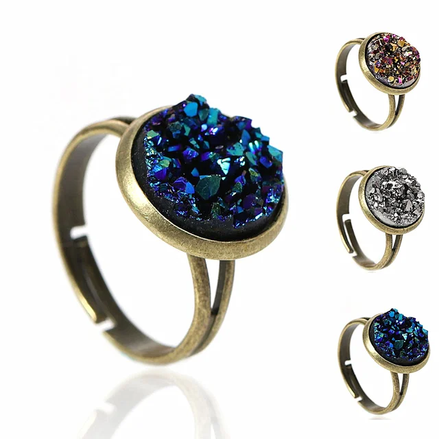 DoreenBeads Donne di Rame Regolabile Drusy Anelli Rotonda Bronzo Antico Royal Bl DoreenBeads Donne di Rame Regolabile Drusy Anelli Rotonda Bronzo Antico Royal Bl