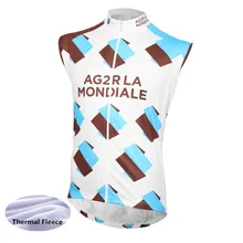 Зимний флисовый командный AG2R велосипедный жилет супер дышащий Теплый трикотажный ветрозащитный жилет быстросохнущая одежда велосипедный Майо