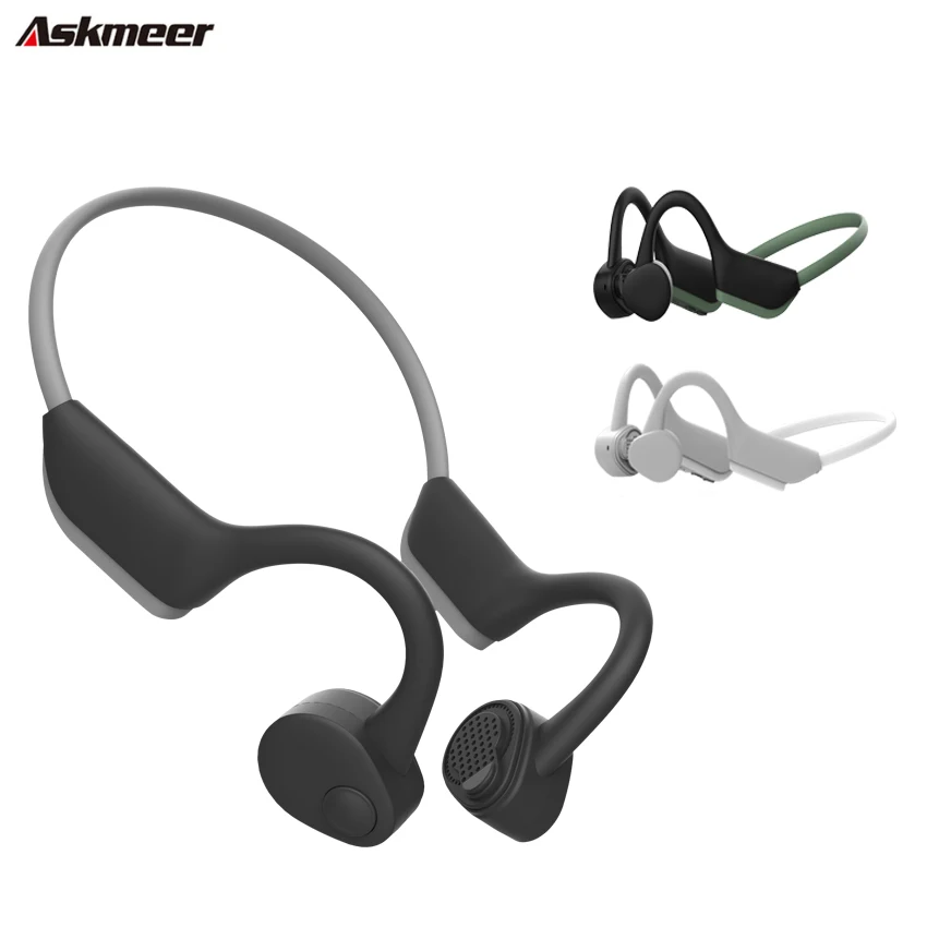 

ASKMEER J20 Bluetooth 5.0 Stereo Headset Bone Conduction Headphones Wireless Sport Running Earphone With Mic for iPhone Huawei