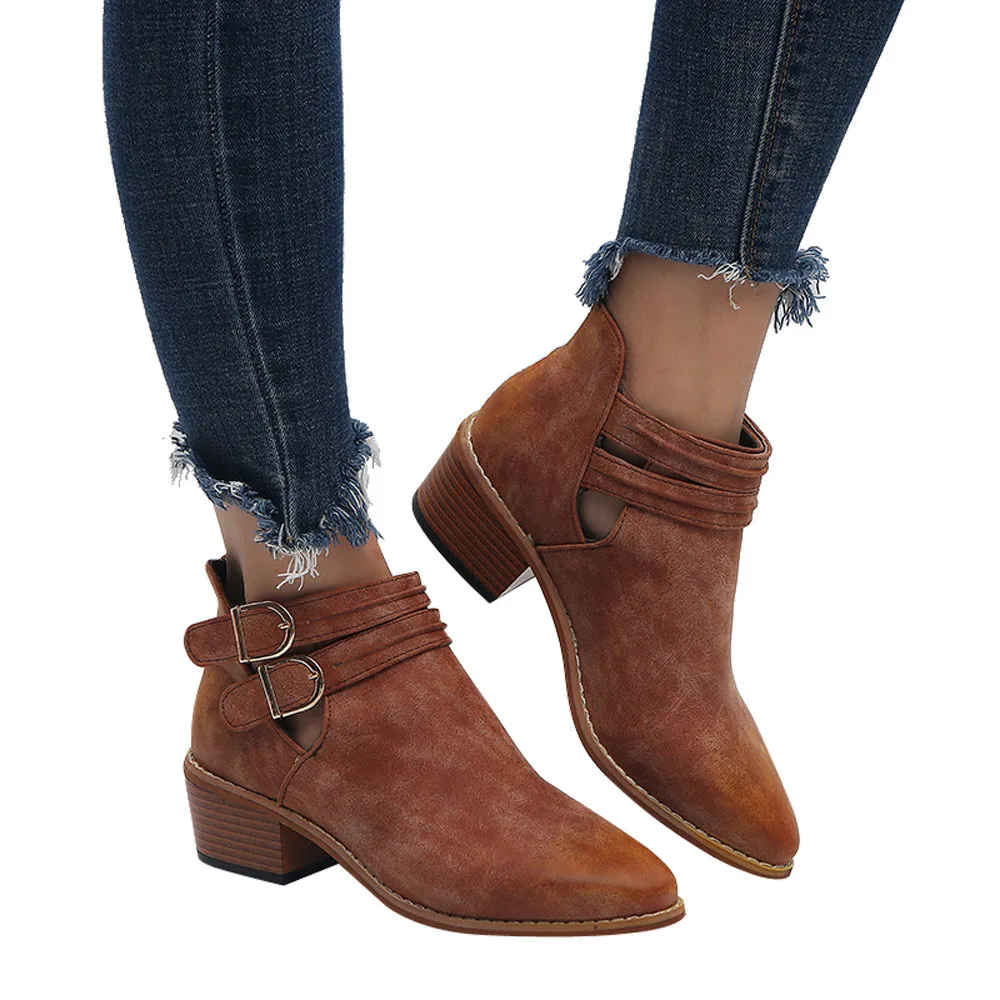 booties with buckles and straps