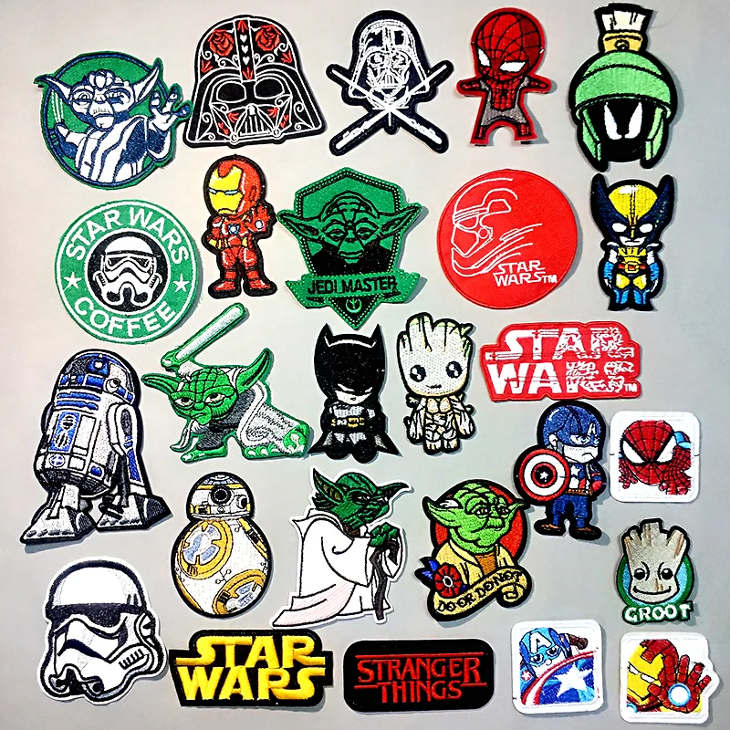 

DIY The Avengers Patch Embroidered Patches For Clothing Iron on Patches On Clothes Star Wars Patch Cute Badges Applique Stripes
