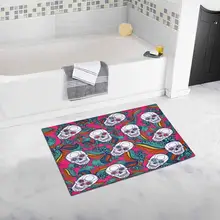Череп и Пион коврик для ванной и коврик для ванной нескользящие