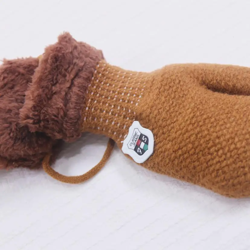 Новое поступление, милые теплые вязаные кашемировые перчатки для мальчиков и девочек, X24
