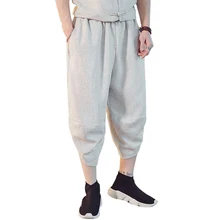 Новые мужские Летние Удобные Свободные Пляжные штаны брендовая мужская одежда Высокое качество хлопок постельное белье с цветами штаны шаровары K100865