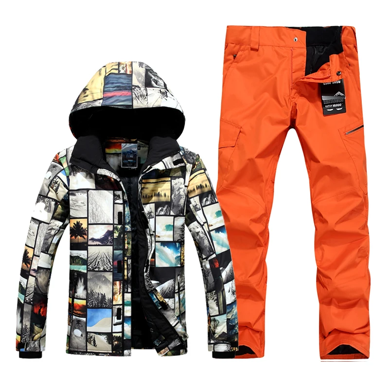 Gsou nieve traje de esquí de invierno para hombres chaqueta de esquí hombres snowboard esqui traje ski JAS Mannen montaña esquí ropa