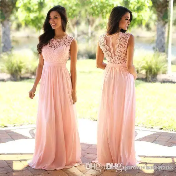 Розовые мятно-зеленые шифоновые длинные платья для невесты шеи свадебное платье vestido madrinha
