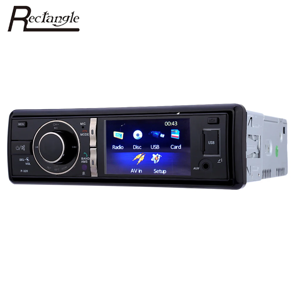 Rectangle 1 Din 320 3 inch Car Radio Audio Stereo DVD CD Player
