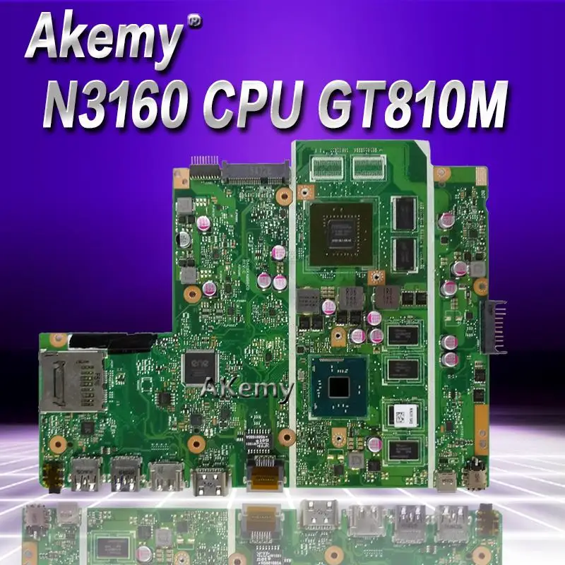 

AKemy X541SC Laptop motherboard For Asus X541SC X541S X541 Teste mainboard original 4g RAM N3160 CPU GT810M-2G
