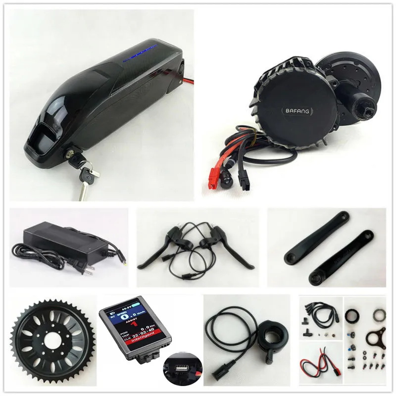 

48V 1000W BafangBBSHD BBS03 8Fun mid drive Motor Kit with Sanyo GA cell 52V 14Ah Li-ion Dolphin E-Bike Battery