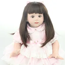 24 inch Toddler Reborn Doll Fridolin 60cm Lifelike Reborn Baby Doll With Pink Lace Princess Dress For Girl Gift
