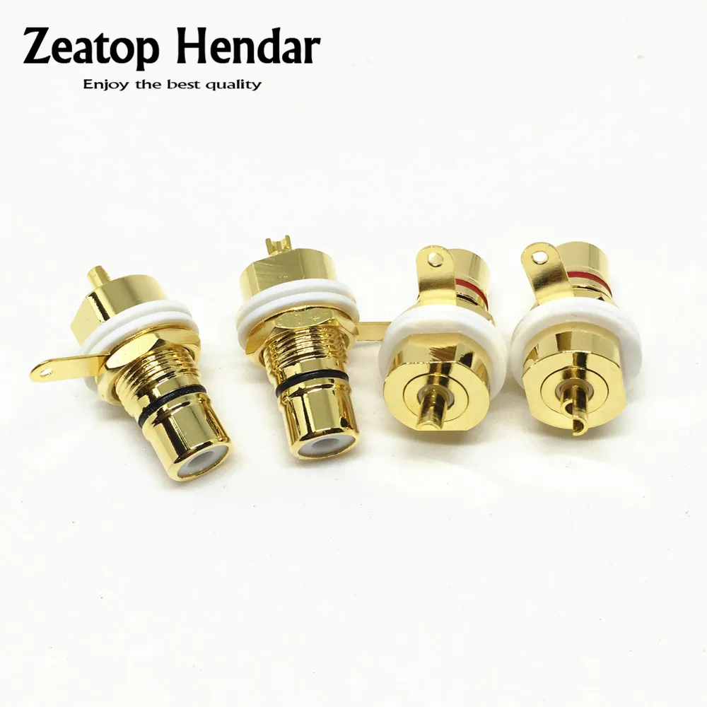 

20pcs High quality Copper Gold Plated RCA Terminal Female Jack Panel Mount Chassis Socket Connector for Amplifier Speaker