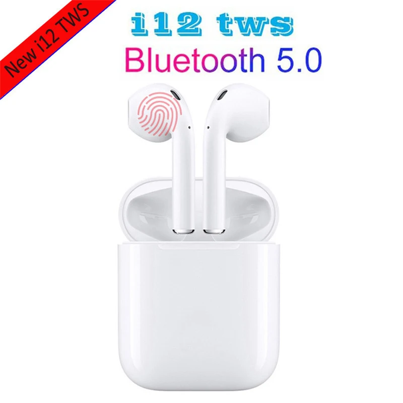 

i12 TWS Bluetooth Earphone Wireless earphones Touch control Earbuds 3D Surround Sound & Charging Case for iphone all smartphone