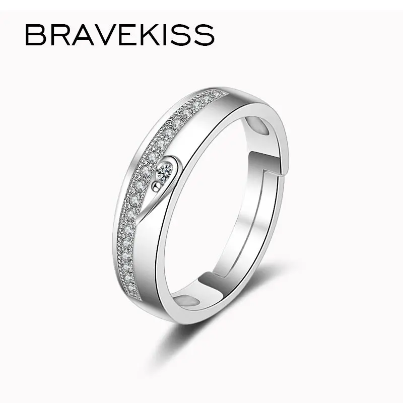 BRAVEKISS крошечные сердце кубический циркон Регулируемый изысканное кольцо набор