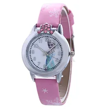 FROZEN Children Watches Girls Luxury Rhinestone Quartz Watch Women Fashion Casual Leather Wristwatch Christmas Gift Relogio