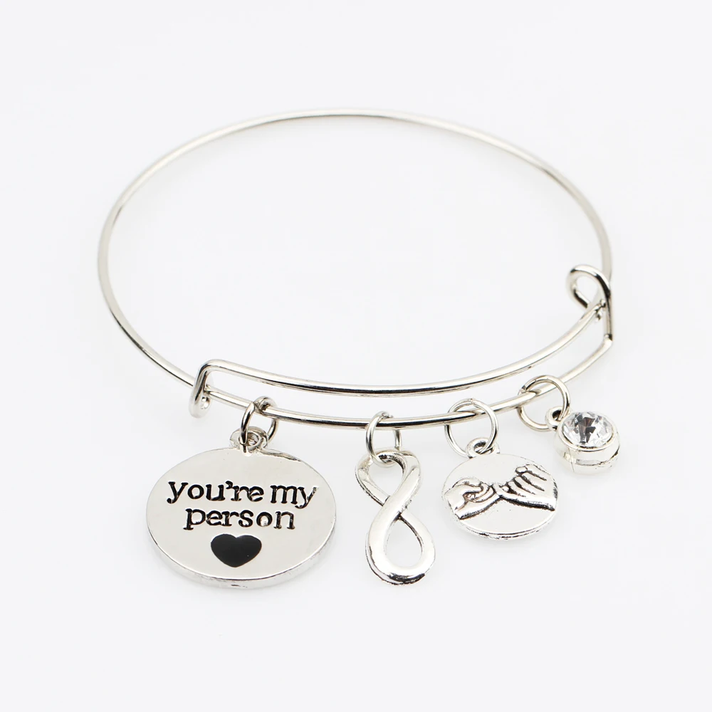 Женский браслет бесконечности Lovers you're my person браслеты с сердцем пара камень по
