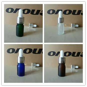 

5ml clear/blue/green/brown frosted Glass Essential Oil Bottle With aluminum shiny silver(lines) dropper cap.Essential Oil bottle