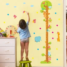 PVC Baby Height Sticker Baby Child Growth Measurement Body Height Ruler Wallpaper Cute Cartoon Wall Sticker