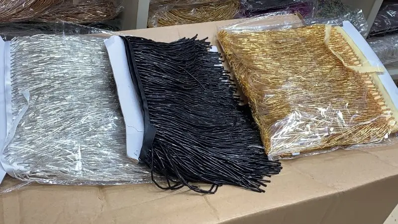 high class beaded Fringe Ribbon Trim Tassel Lace YG-863 in gold color silver and balck with good quality | Дом и сад