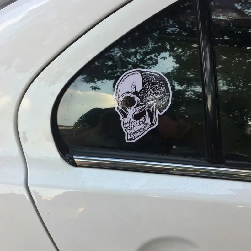 Black White Skull Sticker Cool Motorcycle Stickers Moto Decals helmet Sticker on Car styling Fuel tank Window Decoration for VW
