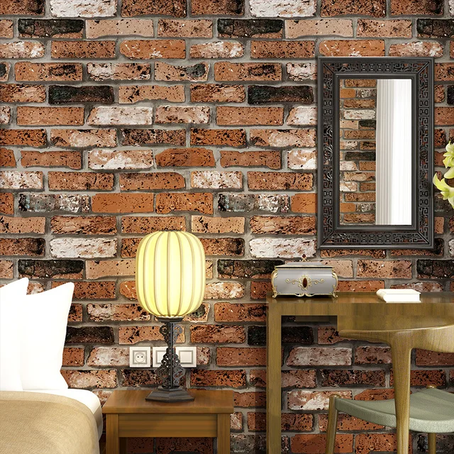 online shop beibehang stone brick 3d wallpaper roll modern vintage