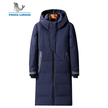 

Men's Hooded Extra Long Duck Down Padded Jackets Man Thick Winter Down Coats Male Fashion Long Overcoat Keep Warm Outerwear