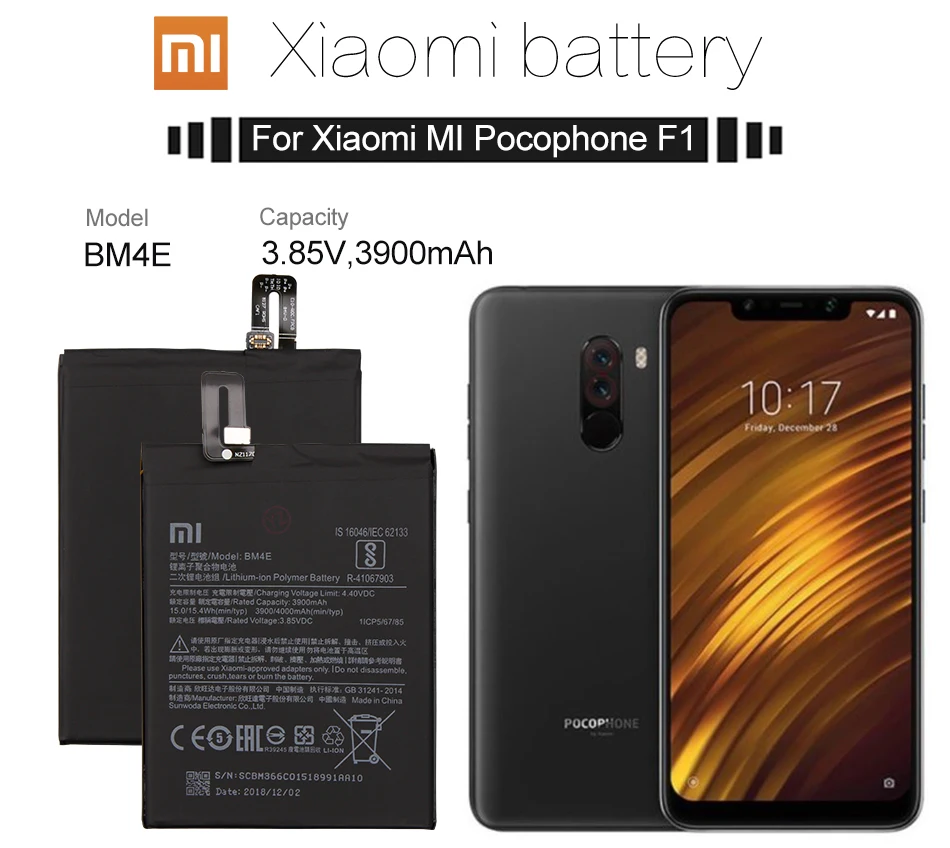 Xiao mi аккумулятор для телефона BM4E для Xiaomi mi Pocophone Poco F1 3900 мАч сменные батареи Бесплатные инструменты