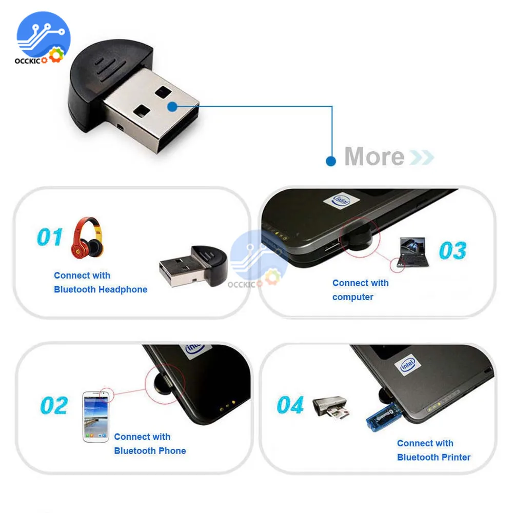 Беспроводной USB Bluetooth адаптер ключ 2 0 для ПК компьютерный динамик мышь Aux аудио