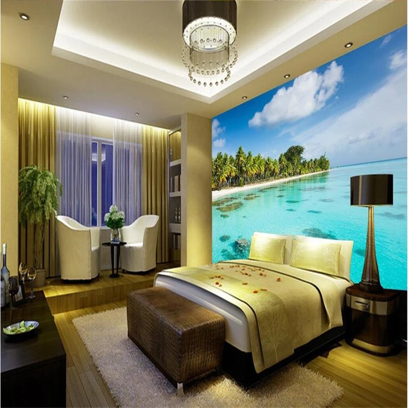 papel de parede 3D flooring Windows Beach Shallow Background photo Wallpaper for Living Room Large mural wall papers home decor